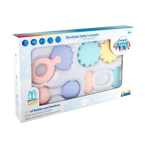 CANPOL BABIES PACK REGALO SONAJEROS Y MORDEDORES PASTEL