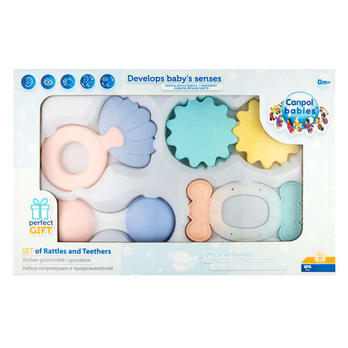 CANPOL BABIES PACK REGALO SONAJEROS Y MORDEDORES PASTEL