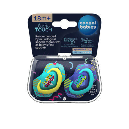 CANPOL BABIES CHUPETE NEON LOVE FISIOLOGICO SIL AZUL +18M