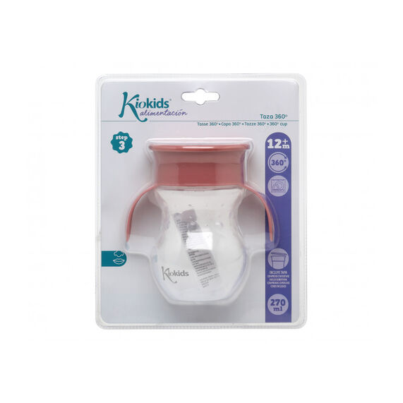 KIOKIDS TAZA APRENDIZAJE ROSA 270ML