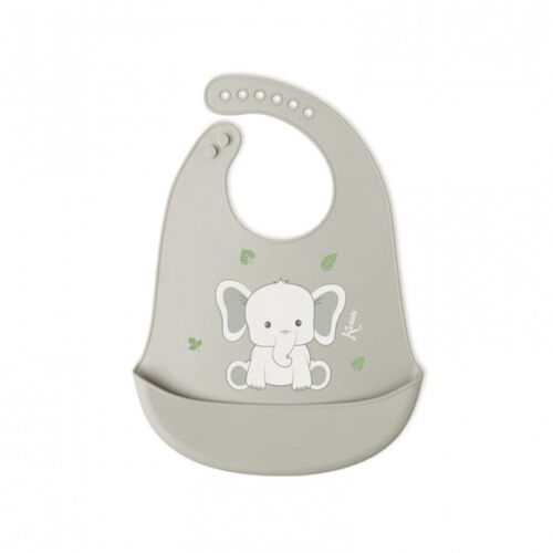 KIOKIDS BABERO SILICONA ELEFANTE GRIS