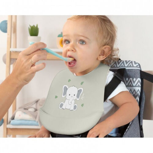 KIOKIDS BABERO SILICONA ELEFANTE GRIS