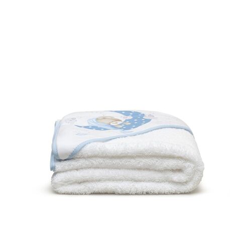 INTERBABY CAPA BAÑO 1X1 BEAR SLEEPING BCO/AZUL
