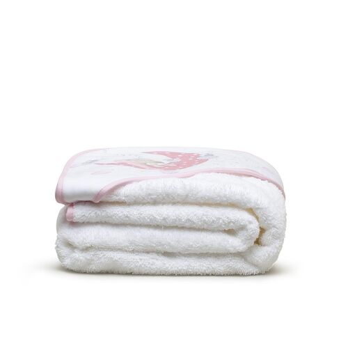 INTERBABY CAPA BAÑO 1X1 BEAR SLEEPING BCO/ROSA
