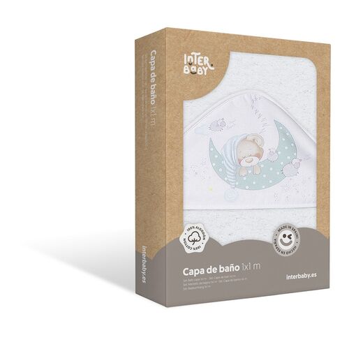 INTERBABY CAPA BAÑO BEAR SLEEPING BCO/VERDE