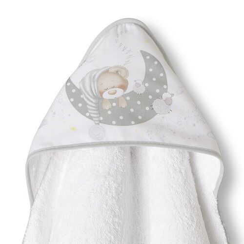 INTERBABY CAPA BAÑO 1X1 BEAR SLEEPING BCO/GRIS