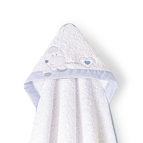 INTERBABY CAPA BAÑO 1X1 CORAZON AMOROSO BCO/AZUL
