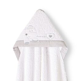 INTERBABY CAPA BAÑO 1X1 CORAZON AMOROSO BCO/GRIS