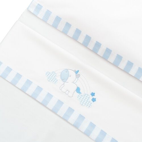 INTERBABY TRIPTICO COCHE UNICORNIO NUBES BCO/AZUL