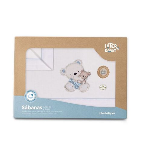 INTERBABY TRIPTICO CUNA OSO COLUMPIO BCO/AZUL