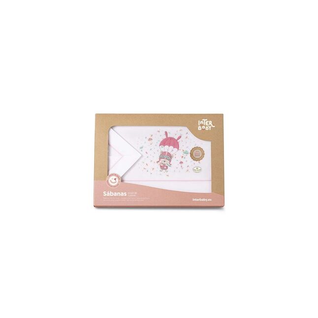 INTERBABY TRIPTICO CUNA PARACAIDAS BCO/ROSA