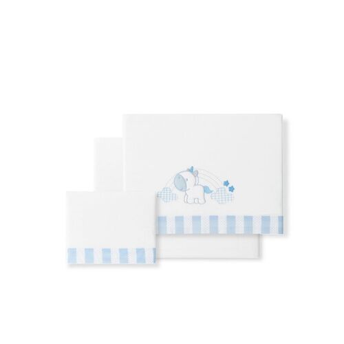 INTERBABY TRIPTICO MINICUNA UNICORNIO NUBES BCO/AZUL