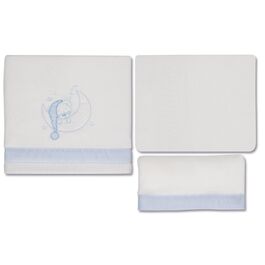 INTERBABY TRIPTICO MINICUNA CORALINA BEAR SLEEPING BCO/AZUL