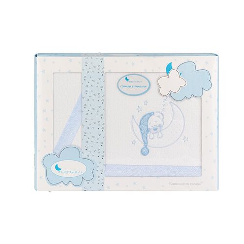 INTERBABY TRIPTICO MINICUNA CORALINA BEAR SLEEPING BCO/AZUL