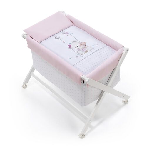 INTERBABY MINICUNA+TEXTIL OSO COLUMPIO ROSA