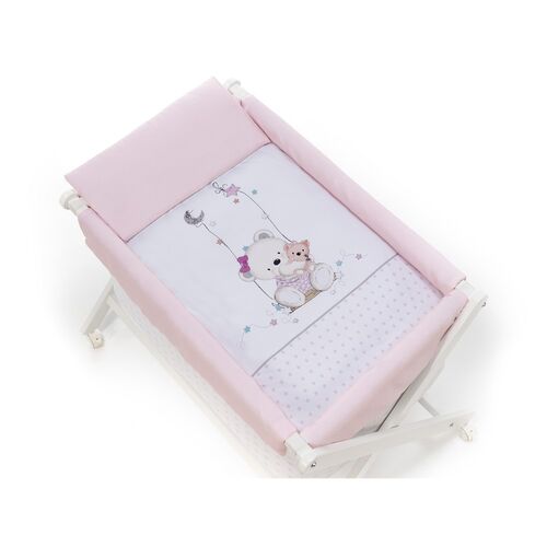 INTERBABY MINICUNA+TEXTIL OSO COLUMPIO ROSA