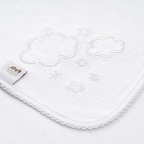 INTERBABY GASA BORDADA NUBES BLANCO