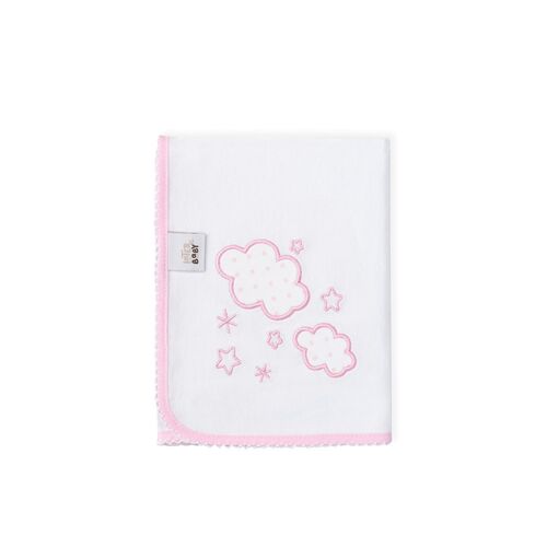 INTERBABY GASA BORDADA NUBES ROSA