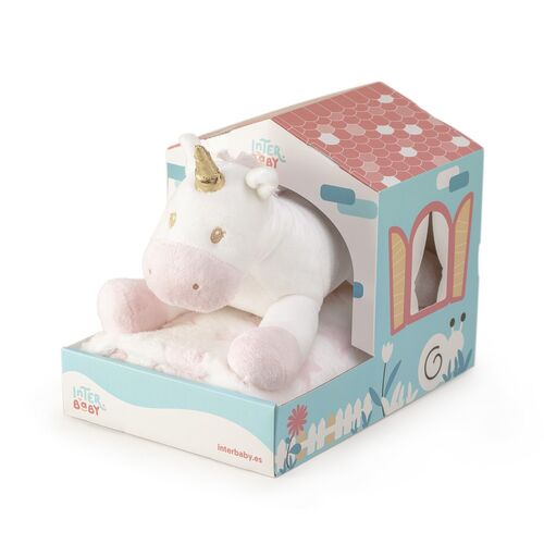 INTERBABY MANTA PELUCHE CASITA UNICORNIO