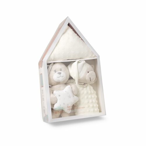 INTERBABY SET BEIGE MANTA+PELUCHE+DOU DOU