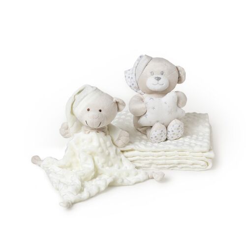 INTERBABY SET BEIGE MANTA+PELUCHE+DOU DOU