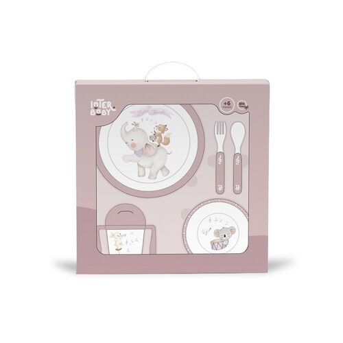 INTERBABY SET VAJILLA 5 PCS MUSIC ROSA