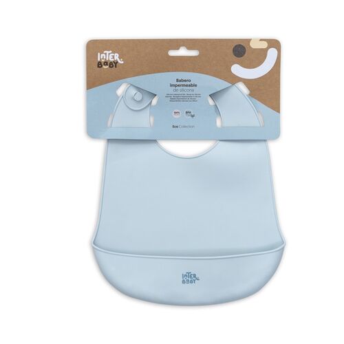 INTERBABY BABERO SILICONA AZUL GRISACEO