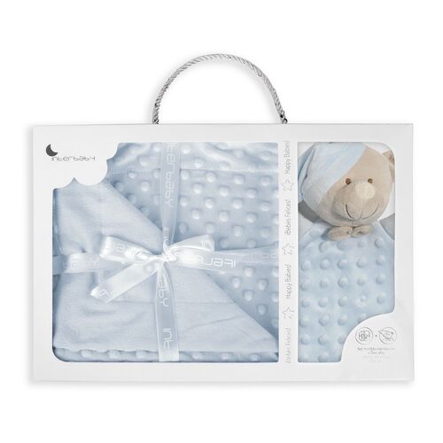 INTERBABY MANTA BURBUJA AZUL+DOU DOU OSITO