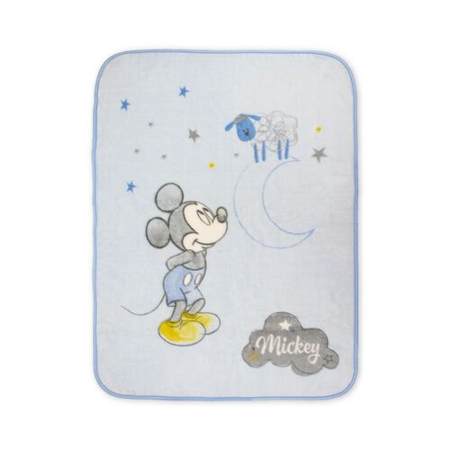 DISNEY MANTA CUNA 110X140 MICKEY AZUL