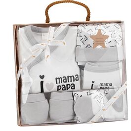 INTERBABY SET REGALO 5 PZAS I MAMA/PAPA GRIS BAMBU