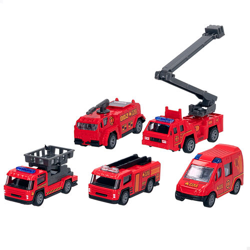 SPEED&GO PK 5 VEHICULOS METAL BOMBEROS