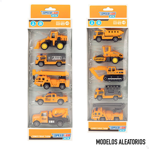 SPEED&GO PK 5 VEHICULOS METAL CONSTRUCCION